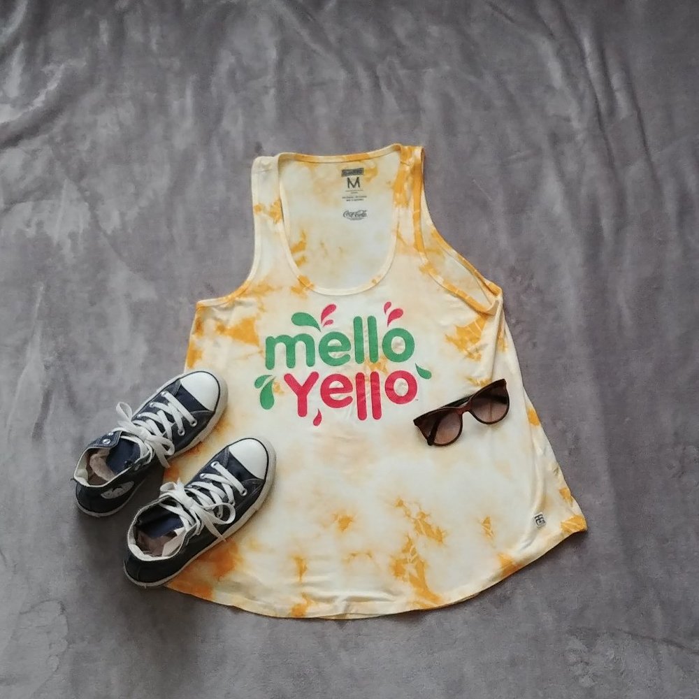 👾 2/$15: Tye Dyed Mellow Yellow Tank top
